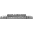  Manufacturer Color_Grey -- Ames 170" Grey Boucle Fabric Upholstered 5 pc Modular Sofa IMAGE 4