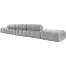  Meridian Ames 170" Grey Boucle Fabric Upholstered 5 pc Modular Sofa IMAGE 6
