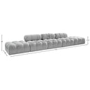  Meridian Ames 170" Grey Boucle Fabric Upholstered 5 pc Modular Sofa IMAGE 9