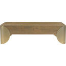  Meridian Cazari Brown Oak Wood And Iron Coffee Table IMAGE 4