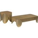  Meridian Cazari Brown Oak Wood And Iron Coffee Table IMAGE 9