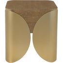  Meridian Cazari Brown Oak Wood And Iron End Table IMAGE 4