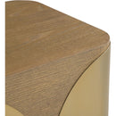  Meridian Cazari Brown Oak Wood And Iron End Table IMAGE 7