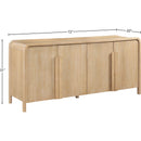  Meridian Harmony Natural Oak Veneer And Solid Wood Sideboard/Buffet IMAGE 10