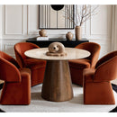  Color_Beige -- Meridian Round Liona Dining Table with Marble Top and Pedestal Base IMAGE 2