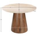  Color_Beige -- Meridian Round Liona Dining Table with Marble Top and Pedestal Base IMAGE 6