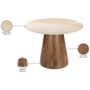  Color_Beige -- Meridian Round Liona Dining Table with Marble Top and Pedestal Base IMAGE 7