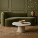  Meridian Liona White Marble And Mango Wood Coffee Table IMAGE 2