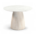  Color_White -- Liona 42" White Marble And Mango Wood Dining Table IMAGE 1