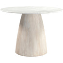  Color_White -- Liona 42" White Marble And Mango Wood Dining Table IMAGE 3
