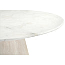  Meridian Liona 42" White Marble And Mango Wood Dining Table IMAGE 5