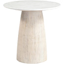  Meridian Liona White Marble And Mango Wood End Table IMAGE 4