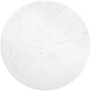  Meridian Liona White Marble And Mango Wood End Table IMAGE 5