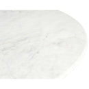  Meridian Liona White Marble And Mango Wood End Table IMAGE 7
