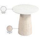  Meridian Liona White Marble And Mango Wood End Table IMAGE 9