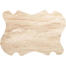  Meridian Liona Beige Marble And Acacia Wood Coffee Table IMAGE 5