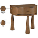  Meridian Oasis Brown Acacia Veneer And Solid Wood Night Stand IMAGE 12