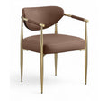  Color_Brown -- Virella Brown Vegan Leather Upholstered Dining Chair IMAGE 1
