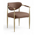  Color_Brown -- Virella Brown Vegan Leather Upholstered Dining Chair IMAGE 1