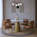  Color_Brown -- Virella Brown Vegan Leather Upholstered Dining Chair IMAGE 2