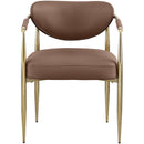  Color_Brown -- Virella Brown Vegan Leather Upholstered Dining Chair IMAGE 3