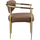  Color_Brown -- Virella Brown Vegan Leather Upholstered Dining Chair IMAGE 4