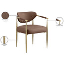  Color_Brown -- Virella Brown Vegan Leather Upholstered Dining Chair IMAGE 9