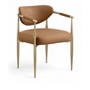  Meridian Virella Cognac Vegan Leather Upholstered Dining Chair IMAGE 1