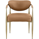  Color_Cognac -- Virella Cognac Vegan Leather Upholstered Dining Chair IMAGE 3