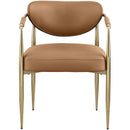  Meridian Virella Cognac Vegan Leather Upholstered Dining Chair IMAGE 3
