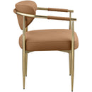  Meridian Virella Cognac Vegan Leather Upholstered Dining Chair IMAGE 4