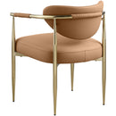  Color_Cognac -- Virella Cognac Vegan Leather Upholstered Dining Chair IMAGE 6
