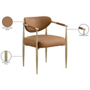  Color_Cognac -- Virella Cognac Vegan Leather Upholstered Dining Chair IMAGE 9