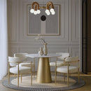  Meridian Virella Cream Vegan Leather Upholstered Dining Chair IMAGE 2
