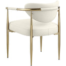  Color_Cream -- Virella Cream Vegan Leather Upholstered Dining Chair IMAGE 6