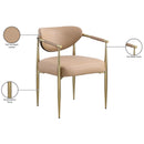  Meridian Virella Tan Vegan Leather Upholstered Dining Chair IMAGE 10