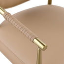  Color_Tan -- Virella Tan Vegan Leather Upholstered Dining Chair IMAGE 7
