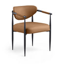  Color_Cognac -- Virella Cognac Vegan Leather Upholstered Dining Chair IMAGE 1