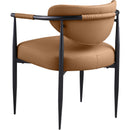  Color_Cognac -- Virella Cognac Vegan Leather Upholstered Dining Chair IMAGE 5