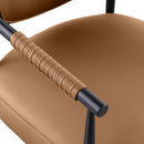  Color_Cognac -- Virella Cognac Vegan Leather Upholstered Dining Chair IMAGE 6