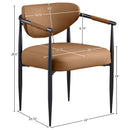  Color_Cognac -- Virella Cognac Vegan Leather Upholstered Dining Chair IMAGE 8
