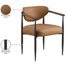  Color_Cognac -- Virella Cognac Vegan Leather Upholstered Dining Chair IMAGE 9