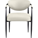  Color_Cream -- Virella Cream Vegan Leather Upholstered Dining Chair IMAGE 2