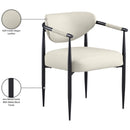 Color_Cream -- Virella Cream Vegan Leather Upholstered Dining Chair IMAGE 9
