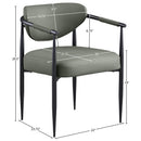  Color_Olive -- Virella Olive Vegan Leather Upholstered Dining Chair IMAGE 8