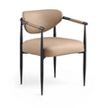  Color_Tan -- Virella Tan Vegan Leather Upholstered Dining Chair IMAGE 1