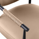  Color_Tan -- Virella Tan Vegan Leather Upholstered Dining Chair IMAGE 6