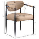  Color_Tan -- Virella Tan Vegan Leather Upholstered Dining Chair IMAGE 8