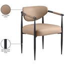  Meridian Virella Tan Vegan Leather Upholstered Dining Chair IMAGE 9