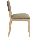  Meridian Avon Brown Linen Textured Performance Fabric Upholstered Dining Side Chair IMAGE 3